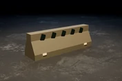 A heavy concrete barrier.
