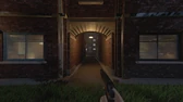 A brick archway leading into a narrow lamp-lit passage, pistol drawn in the foreground.