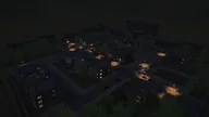 The district at night from above, the opening shot of the teaser.